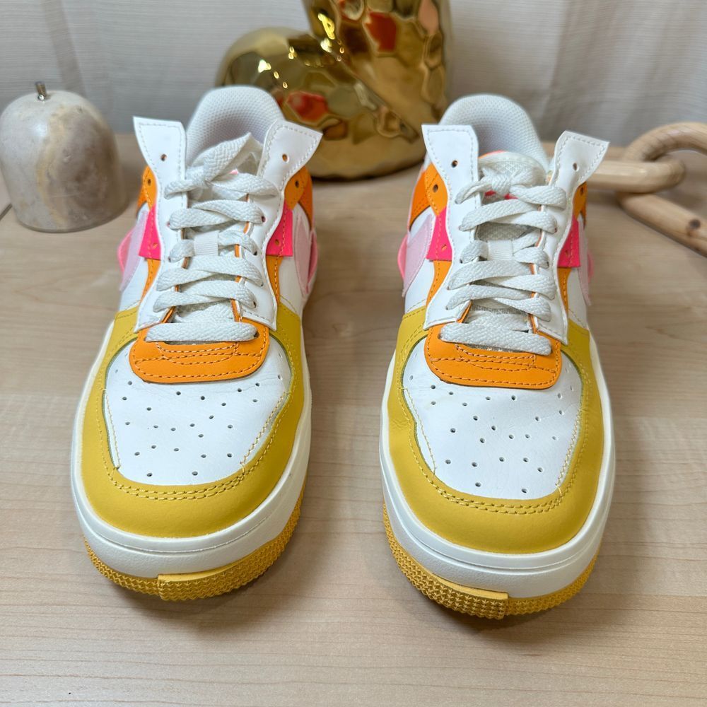 Nike Air Force 1‎ Impact Platform Sneakers Colorblock Pink Orange Yellow US 8 - Picture 3 of 11